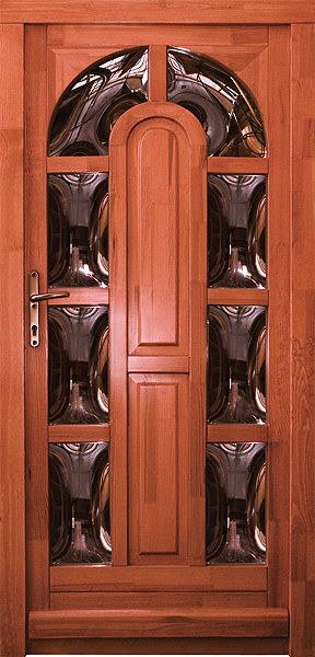 100x210 cm egyszárnyú borovi fenyő kültéri bejárati ajtó lazúr festett kivitelben tip:BJ02