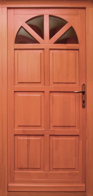 100x210 cm egyszárnyú borovi fenyő kültéri bejárati ajtó lazúr festett kivitelben tip:BJ06