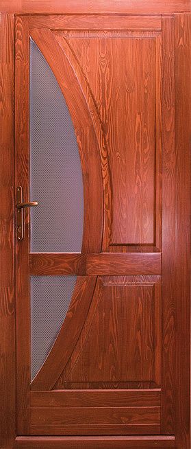 100x210 cm egyszárnyú borovi fenyő kültéri bejárati ajtó lazúr festett kivitelben tip:BJ07