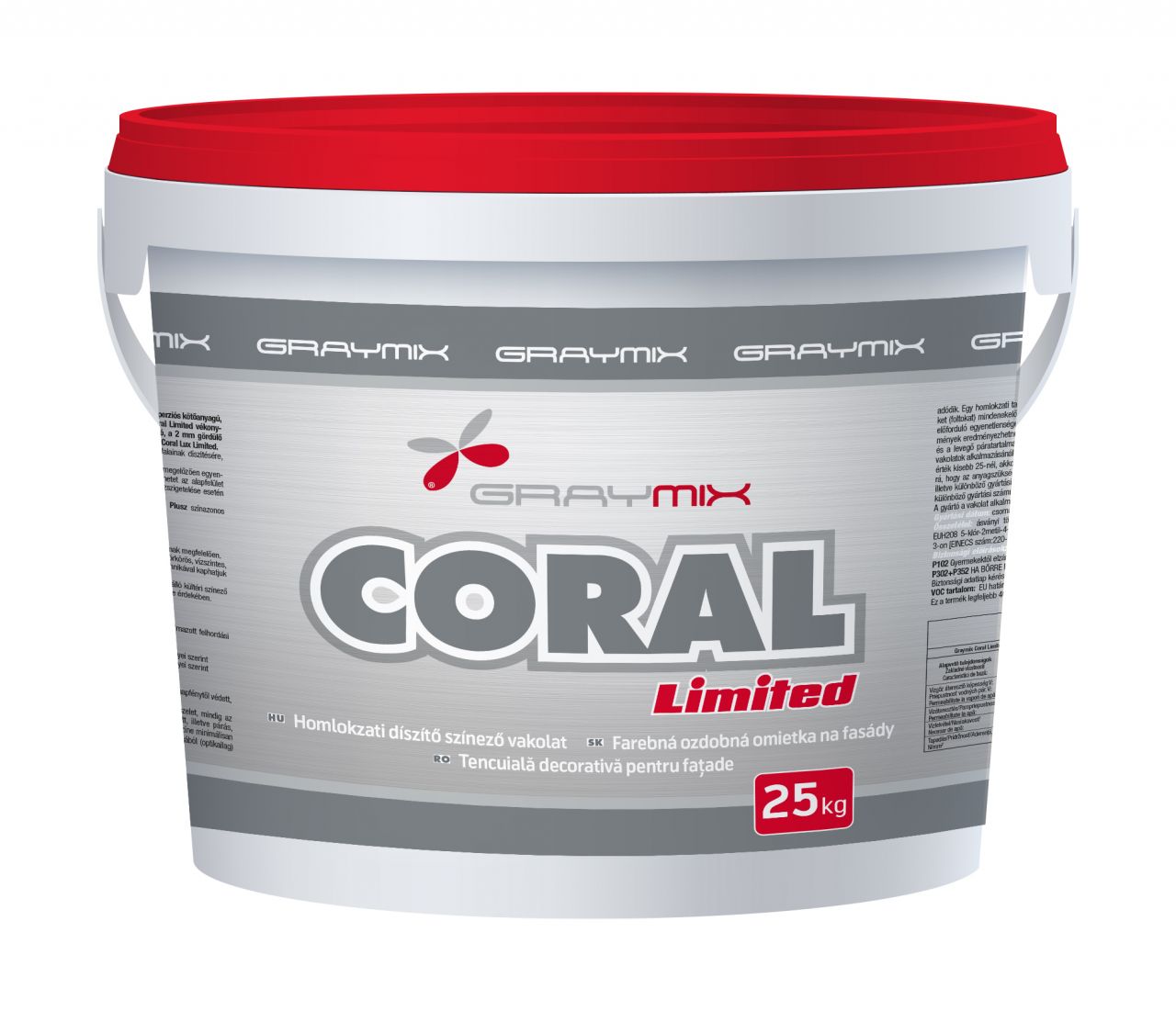 Graymix Coral Lux Limited 1,5 mm kapart vékonyvakolat TÖRTFEHÉR színben 25kg/vödör