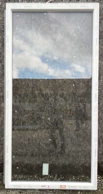 120x240 cm egyszárnyú fix fehér műanyag ablak, kétrétegű (6-16ALUarg-6Low-e) üvegezéssel