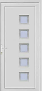 Műanyag bejárati ajtó típus: MODERN 6, 100x210 cm méretben, fehér színben
