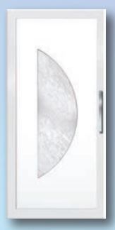 Műanyag bejárati ajtó típus: MODERN 7 100x210 cm méretben, fehér színben