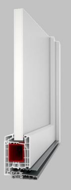 Műanyag bejárati ajtó típus: MODERN 8 100 x 210 cm méretben, fehér színben