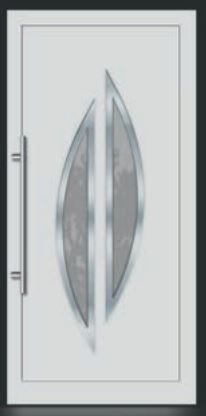 Műanyag bejárati ajtó típus: CASSINI 100 x2 10 cm méretben, fehér színben alu dekorral