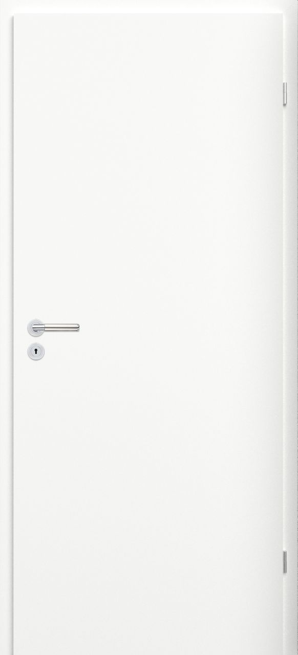 90x210 cm-es, egyszárnyú, beltéri ajtó, tele ajtólappal, 9,5-14 cm átfogótokkal, CPL felülettel, fehér színben