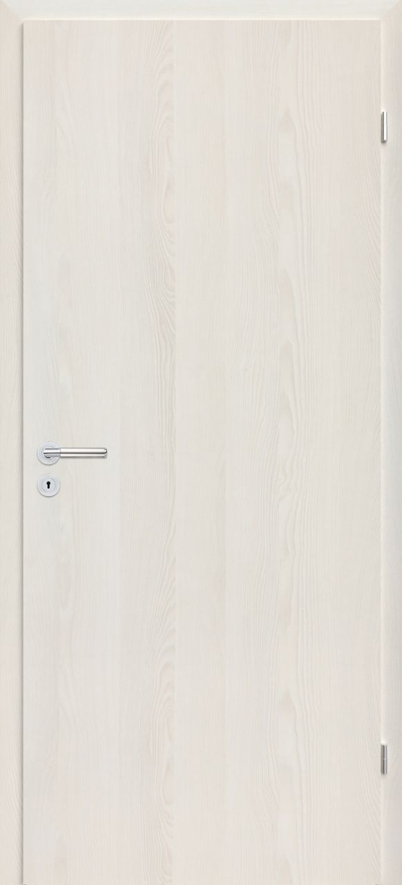 75x210 cm-es, egyszárnyú, beltéri ajtó, tele ajtólappal, 9,5-14 cm átfogótokkal, 3D felülettel, fehér kőris színben