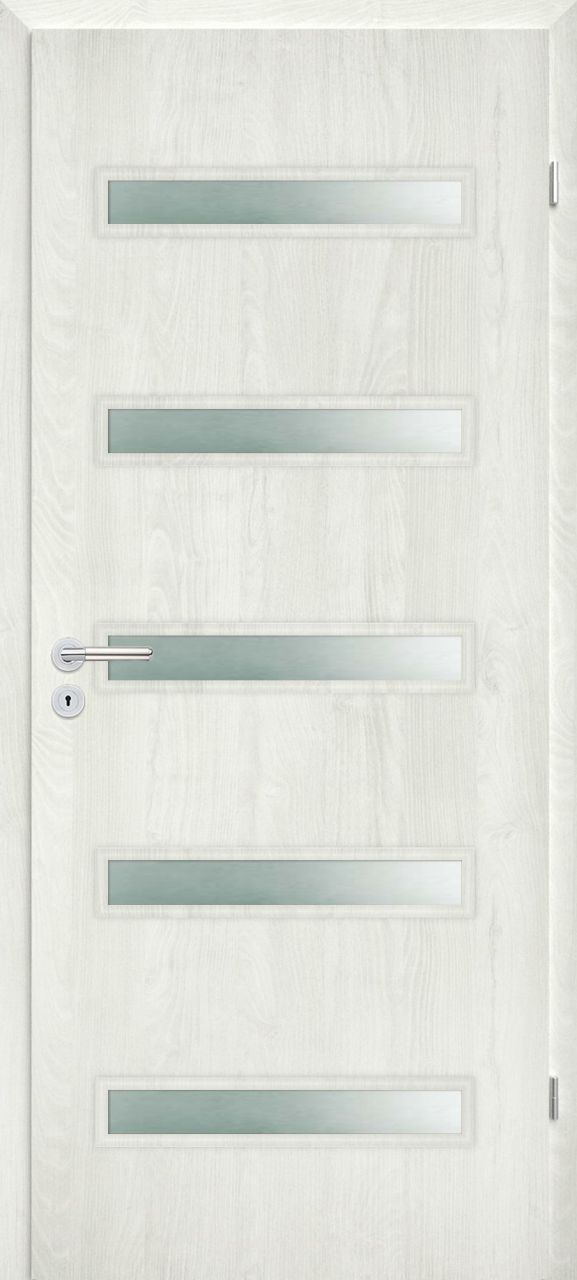 75x210 cm-es, egyszárnyú, beltéri ajtó, 9,5-14 cm-es átfogótokkal, M jelű üvegezéssel CPL norvég kőris színben,