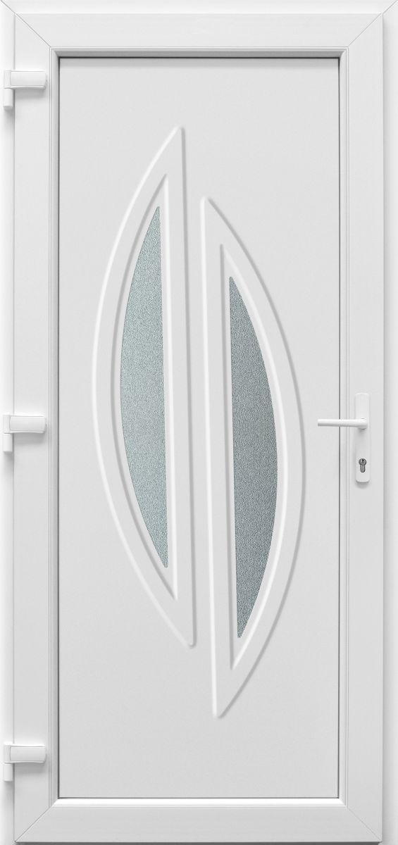 Műanyag bejárati ajtó típus: ELBA 100x210 cm méretben, fehér színben