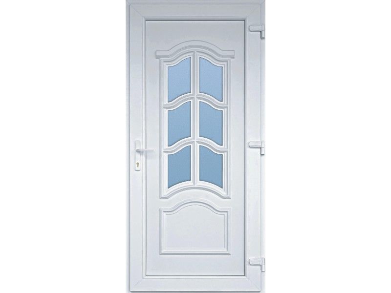 Műanyag bejárati ajtó típus: KORZIKA 100x210 cm méretben, fehér színben