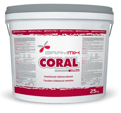 Graymix Coral Szilikon gördülőszemcsés 2 mm-es vékonyvakolat 100 színben 25kg/vödör