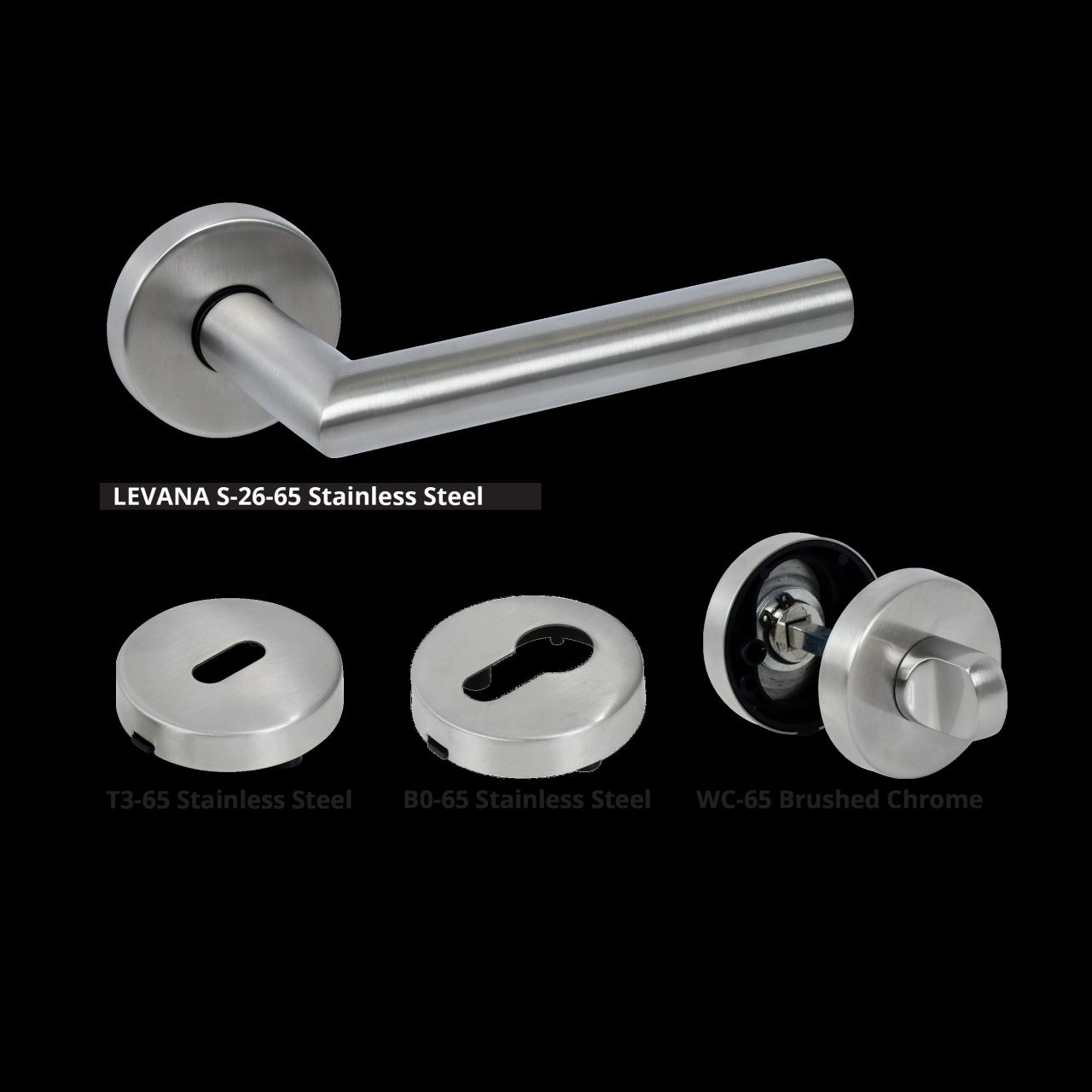 LEVANA S-26-65 STAINLESS STEEL AJTÓKILINCS