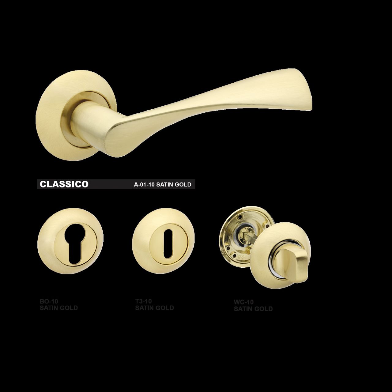 CLASSICO A-01-10 SATIN GOLD AJTÓKILINCS